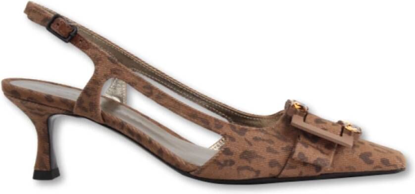 Roberto Festa Luipaardprint Slingback Hakken Brown Dames