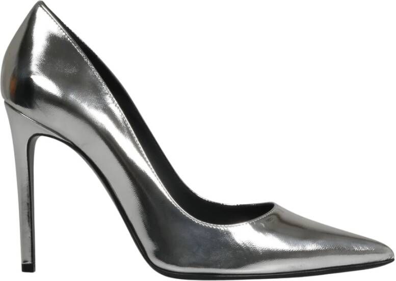 Roberto Festa Metallic Leren Stiletto Pumps Fw22 Gray Dames