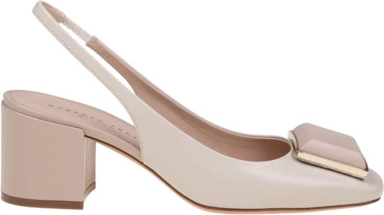 Roberto Festa Nappa Leren Slingback met Accessoire Beige Dames