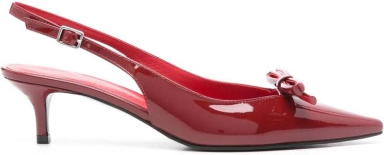 Roberto Festa Rode Patent Slingback Kitten Heel Pumps Red Dames