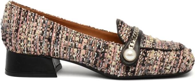 Roberto Festa Roze Tweed Loafer Schoen Multicolor Dames