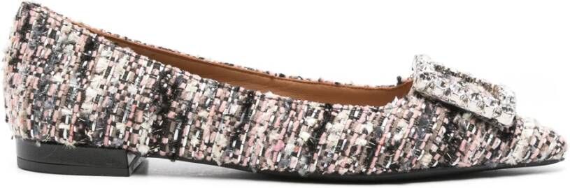 Roberto Festa Tweed ballerina's met juweelversiering Multicolor Dames