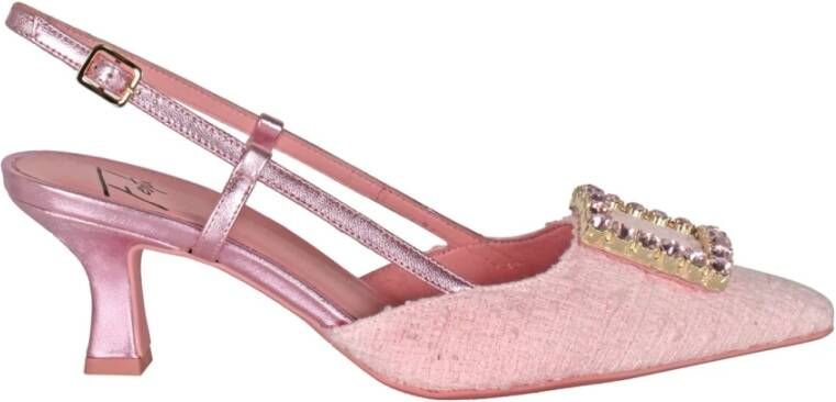 Roberto Festa Tweed Slingback met Strass Pink Dames