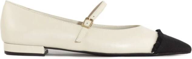 Roberto Festa Witte Ballerina Schoenen met Zwarte Detail White Dames