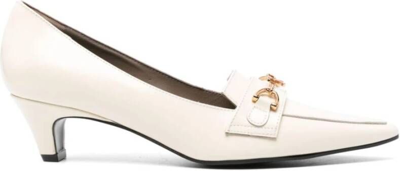 Roberto Festa Witte Leren Strik Detail Pumps White Dames