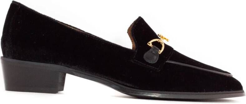 Roberto Festa Zwart Velvet Axel Loafer Goud-tone Black Dames