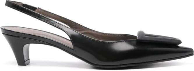 Roberto Festa Zwarte Gepolijste Leren Slingback Hakken Black Dames