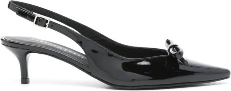 Roberto Festa Zwarte Patent Slingback Kitten Hak Pumps Black Dames