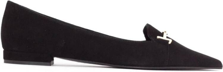 Roberto Festa Zwarte Suède Puntige Loafer Schoenen Black Dames