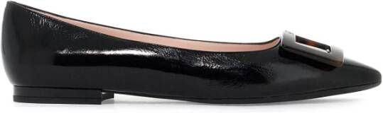 Roger Vivier Glossy Patent Leather Ballerina Flats Black Dames