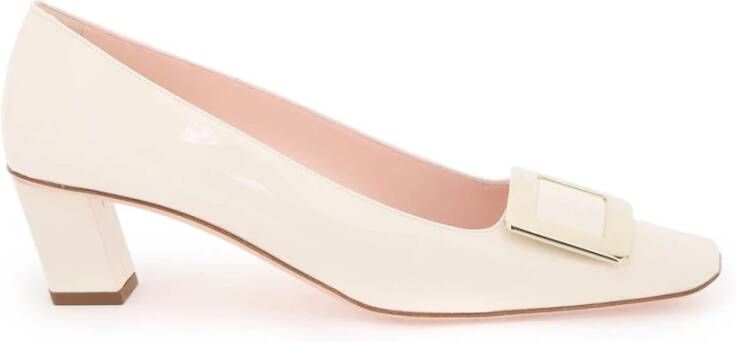 Roger Vivier Iconische Square Buckle Lakleren Pumps White Dames