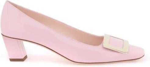 Roger Vivier Iconische Vierkante Gesp Leren Pumps Pink Dames