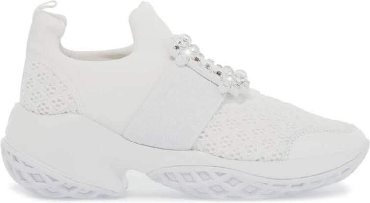 Roger Vivier Kristal Gesp Slip-On Sneakers White Dames