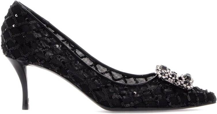 Roger Vivier Kristalbloem Mesh Pumps Black Dames