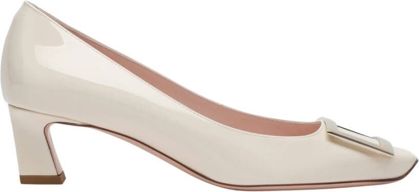 Roger Vivier Lage Hak Decollete Pumps Beige Dames