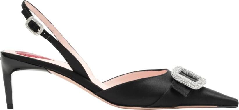 Roger Vivier Lage Hak D'Orsay Strass Slingback Black Dames