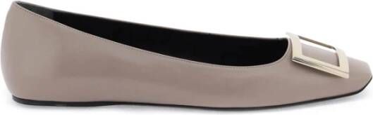 Roger Vivier Leren 'Trompette' Ballerina Flats Brown Dames