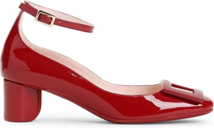 Roger Vivier Rode Leren Pumps Elegante Statement Hakken Red Dames