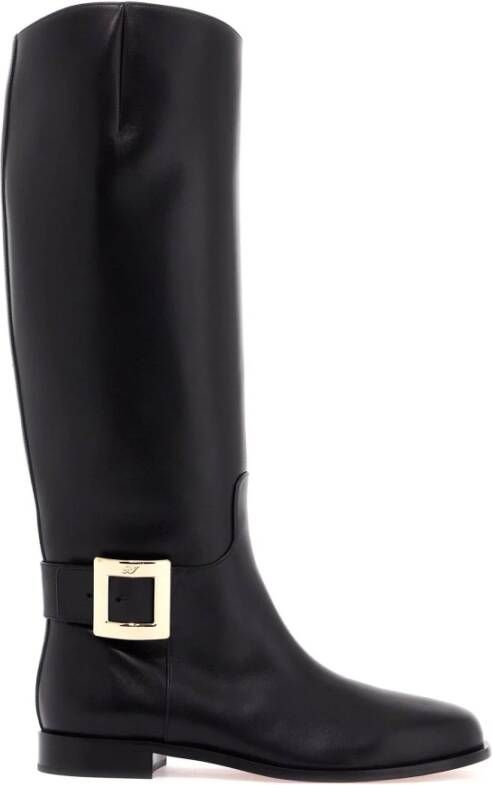 Roger Vivier Stijlvolle Kniehoge Rijlaarzen Black Dames