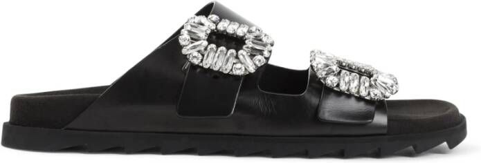 Roger Vivier Strass Buckle Sandalen Black Dames