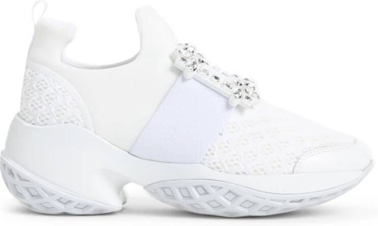 Roger Vivier Strass Gesp Sneakers White Dames