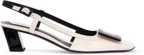 Roger Vivier Tweekleurige lakleren slingback pumps White Dames