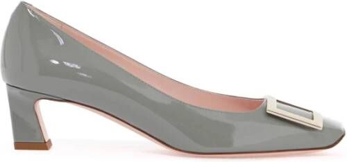 Roger Vivier Vierkante Hak Kalfsleren Pumps Gray Dames