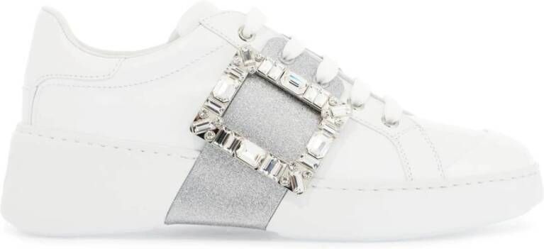 Roger Vivier Witte Rhinestone Skate Sneakers White Dames