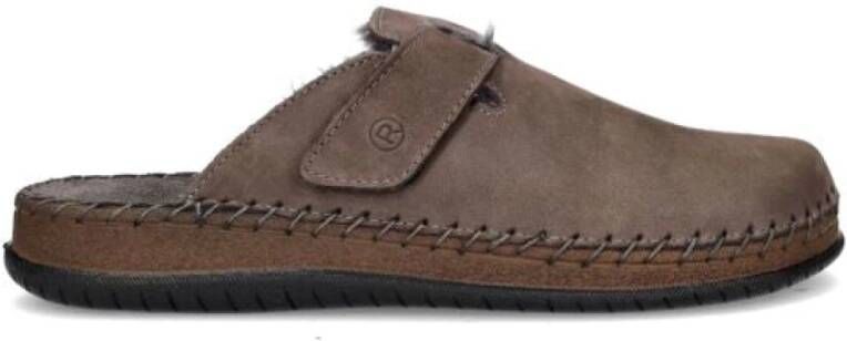 Rohde Bruine heren pantoffels comfortabel en warm Brown Heren