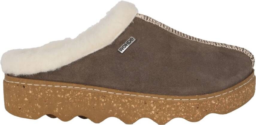 Rohde Taupe Suède Pantoffels Beige Dames