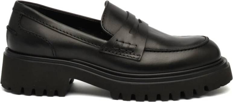 Rotta Zwarte Leren Loafer Schoen Black Dames