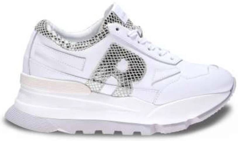 Rucoline Leren Glitter Sneakers Wit Zilver White Dames