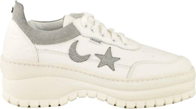 Rucoline Leren Modieuze Schoenen White Dames