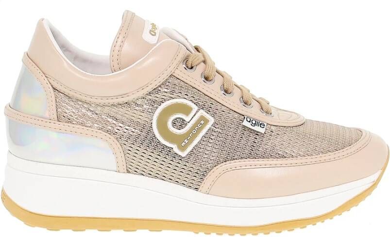 Rucoline Metalen Beige Agile Sneakers voor Dames Beige Dames