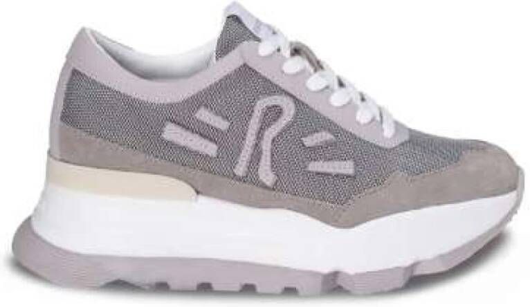 Rucoline Stof en Suède Veterschoenen Gray Dames