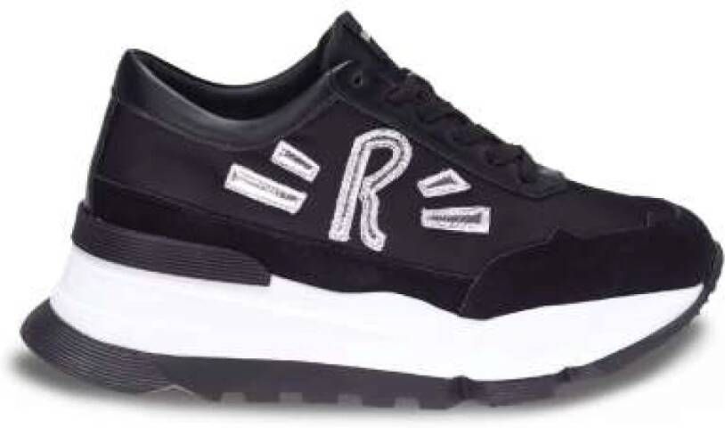 Rucoline Stoffen Sneakers met Leren Details en EVA-zool Black Dames