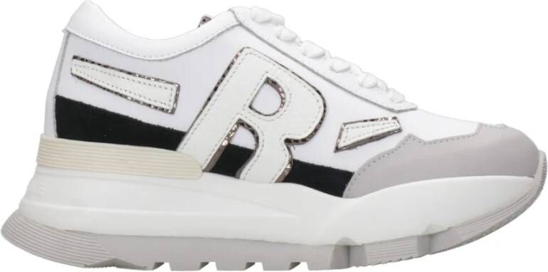 Rucoline Suède Veterschoenen met Plateauzool White Dames