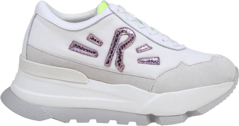 Rucoline Witte Leren Sneakers met Kleurrijke Details White Dames