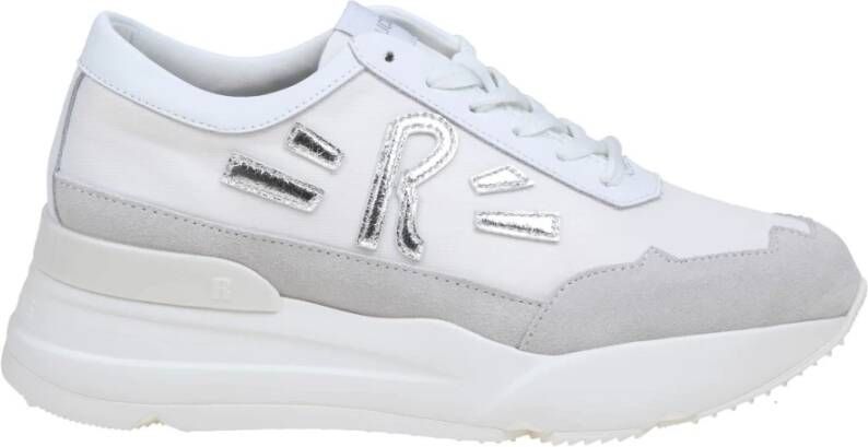 Rucoline Witte Leren Sneakers met Zilveren Details White Dames