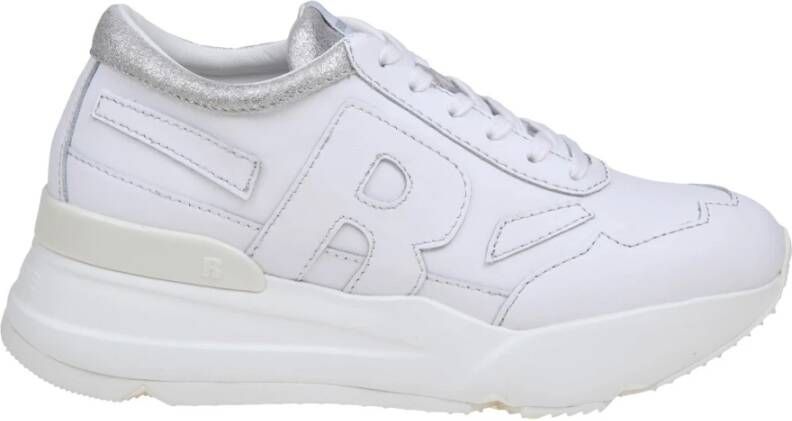Rucoline Witte Leren Sneakers Vetersluiting White Dames