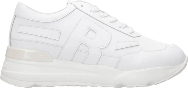 Rucoline Zachte leren sneakers met stoffen veters White Heren