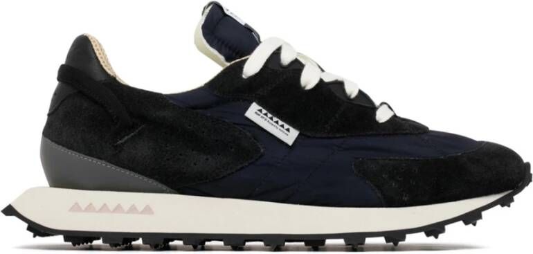 RUN OF Blauwe Suède en Nylon Trainers Blauw Heren