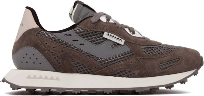 RUN OF Bruine Sneakers met Mesh Bovenwerk Brown Heren