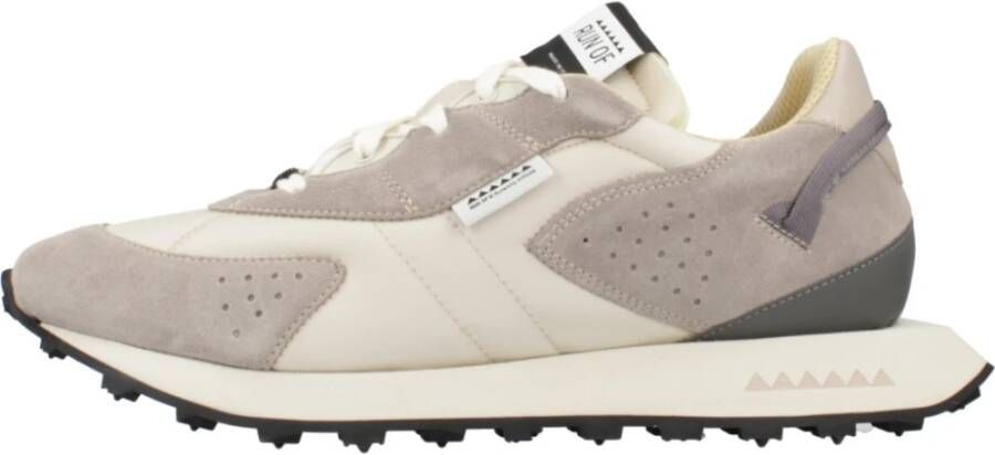 RUN OF Splitleren Sneakers in Taupe Beige Heren