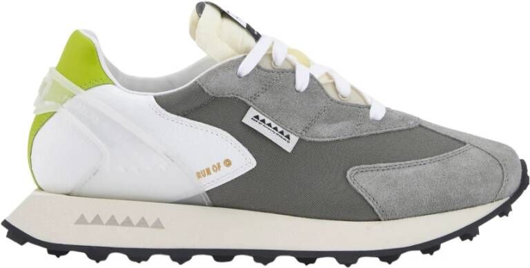 RUN OF Grijze Sneakers met Fluorescerende Details Gray Heren