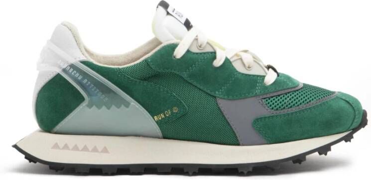 RUN OF Groene Suède Sneakers Green Heren