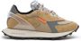 RUN OF Kameel Suède Sneakers met Grijs Inzetstuk Multicolor Dames - Thumbnail 1