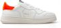 RUN OF Klassieke witte leren sneakers met oranje inzetstukken White Dames - Thumbnail 1