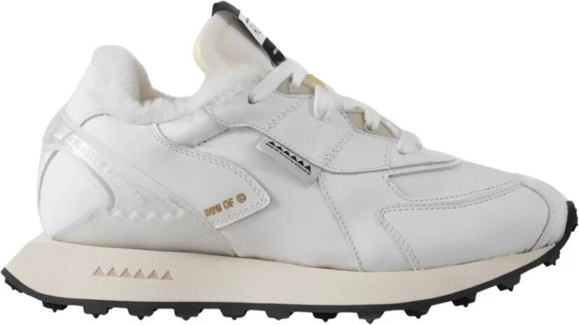 RUN OF Luxe Wit Leren Vintage Sneakers White Dames