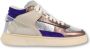 RUN OF Metallic Roze Leren Sneaker Multicolor Dames - Thumbnail 1